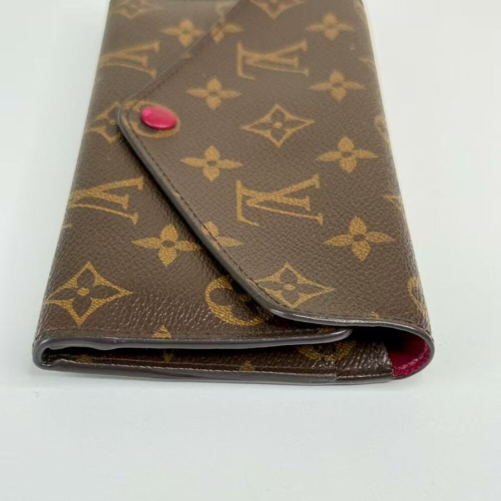 Louis Vuitton Monogram Canvas Wallet with Red Accent Button - Picture 3 of 9